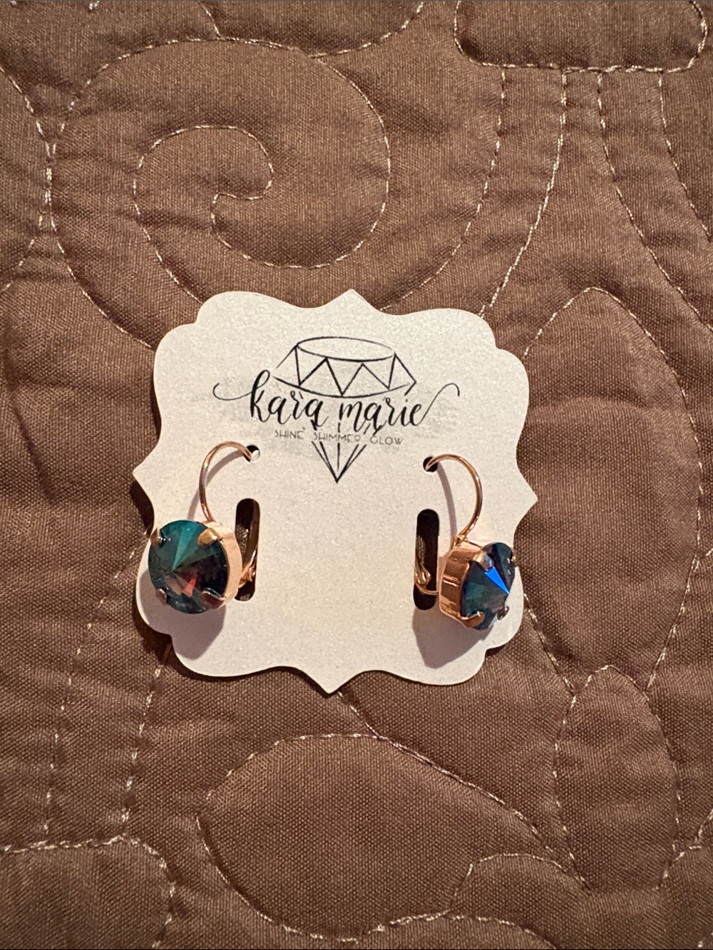 Teal Crystal Drop Earrings - Women's Accessories
